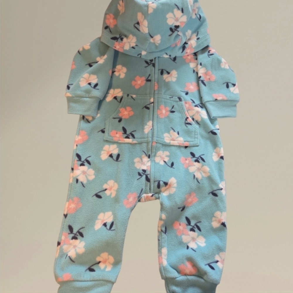 Carter's Pink and Blue Floral Baby Outfit-Size 6mos EUC